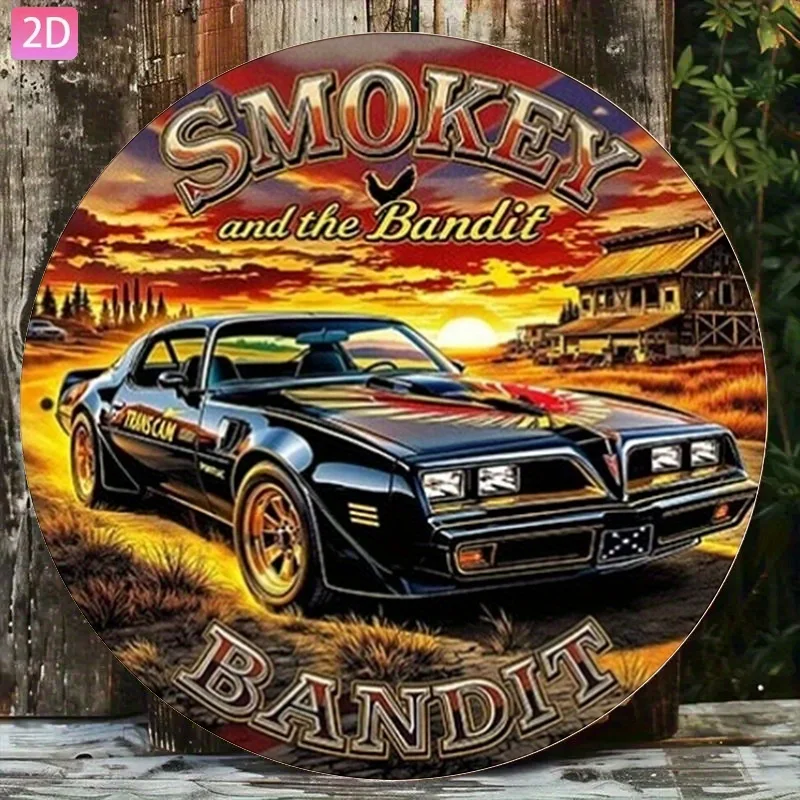 스모키와 밴디트(Smokey and Bandit) 레트로 스포츠카 알루미늄 벽 장식..
