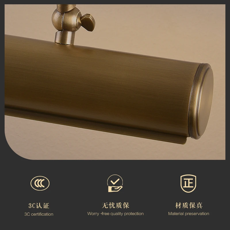Brass Makeup Mirror Lamp，warm light not glaring, living room mural lighting fixtures, 20cm interior decorative light