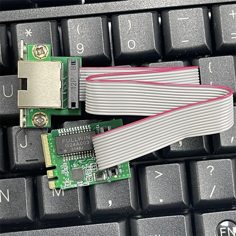 Фото Новая сетевая карта M.2 A + E Gigabit Ethernet M2 к порту RJ45 COM Lan адаптер 10/100 Мбит/с сетевой адаптер RTL8111H/RTL8111F чип №5