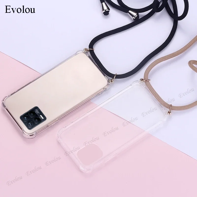Transparent Shockproof Crossbody Lanyard TPU Phone Case