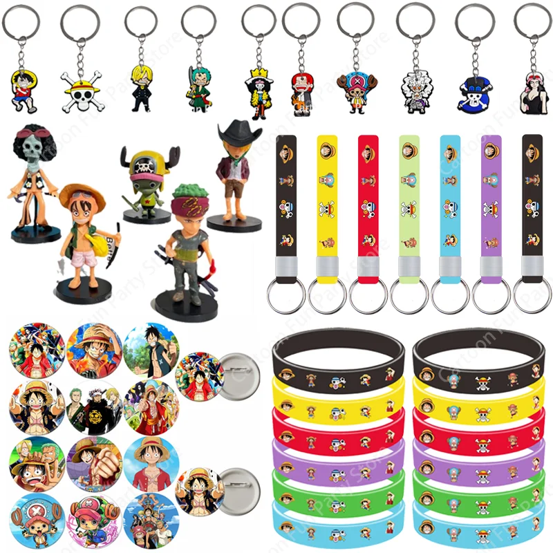 One Piece Birthday Party Favors One Piece Collectible Model Gifts Slap Bracelets Kids Goodie Bag Fillers Party Supplies Decorati