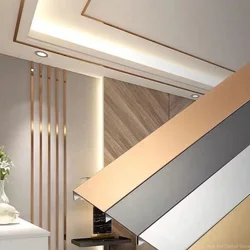 1 Roll Mirror Stainless Steel Plane Decorative Line Gold Wall Sticker Self-adhesive Living Room Decorate Floor Tile Stickers