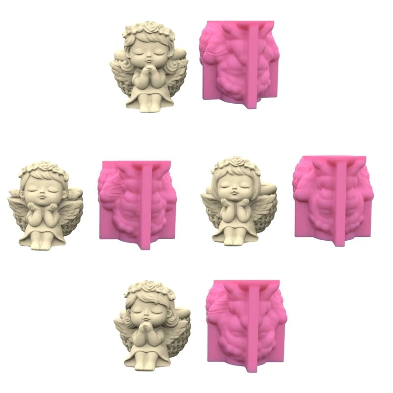 

50JB 4 PCS Silicone Flowerpot Molds Girl Shaped Concrete Moulds DIY Flower Vase Mould