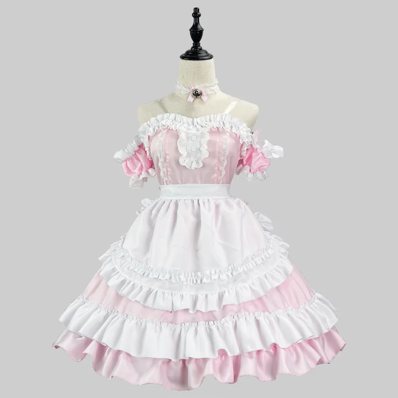 Japanese Sweet Lolita Dress Anime Cat Girl Plus Size Maid Halloween Cosplay Costume Pink Ruffles Kawaii Princess Party Dresses lolita dress lolita suspender dress lolita cosplay costumes suspender dress lolita skirt lolita blouses