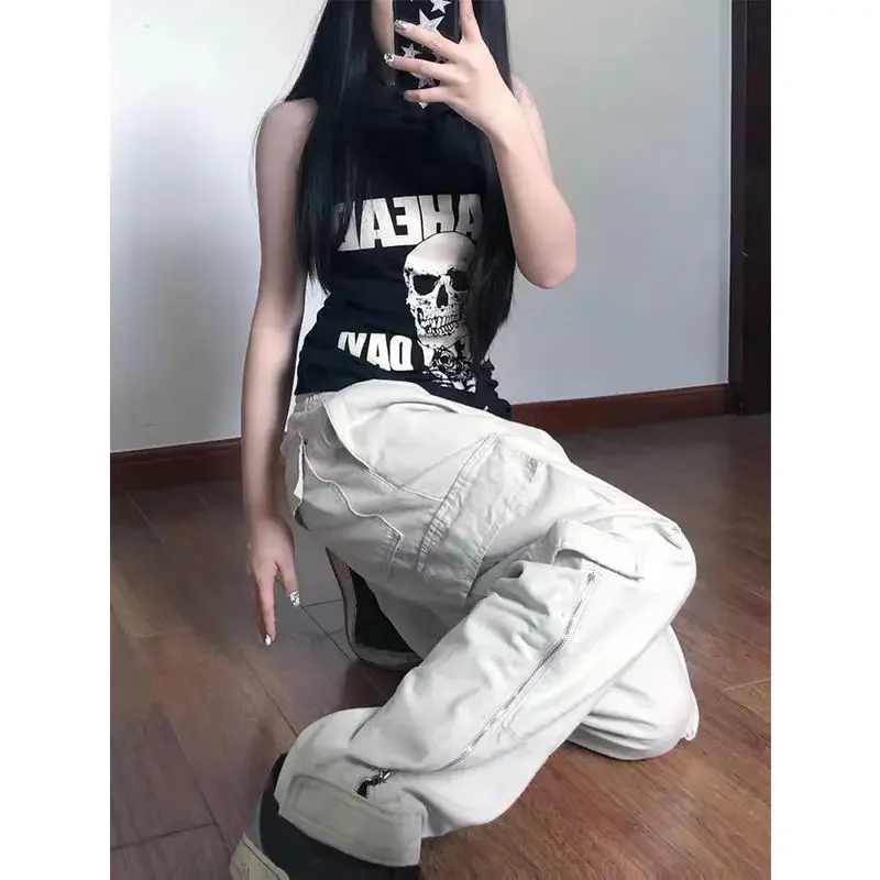 2022 New Oversized Pocket Streetwear Cargo Pants Casual Baggy Wide Leg  Sweatpants Women Retro Couples Hippie Joggers Trousers - AliExpress