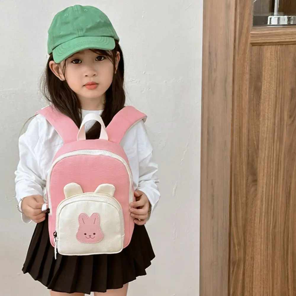 Shoulder Bag Korean Kindergarten Schoolbag Cartoon Bear Canvas Backpack Adjustable Travel Bag ' Gift