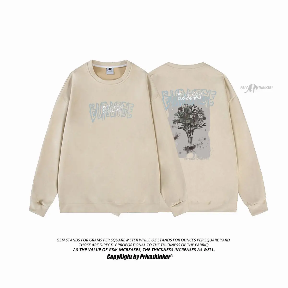 

Distressed Flower Graphic Men Suede Sweatshirts Fashion Loose Round Neck Pullovers Hip Hop Gothic Male Clothing Streetwear