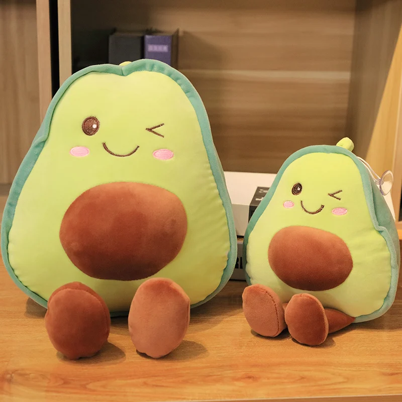 30cm 스마일링 아보카도 플러시 그린 베개 인형 모양 과일 스퀴시 쿠션 등받이 홈데코 선물