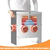 Automatic Chicken Feeder No Waste 25 Pounds Metal Poultry Feeder with Latch and Handle for Chickens Bantams Pheasants Poultry C