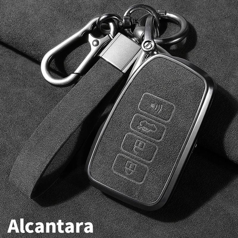 

High end personalized alcantara suede keycase metal men's and women's car keychain For Lexus RX300 ES200 NX200 LX UX260h IS