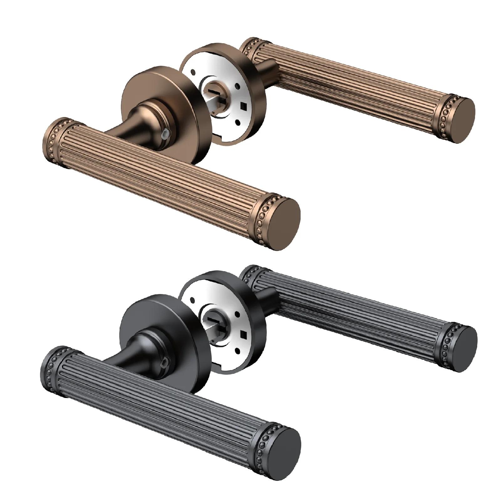Viladepot Privacy Door Handle Bedroom Bathroom Passage Zinc Alloy Door Lock Without Lock Cylinder