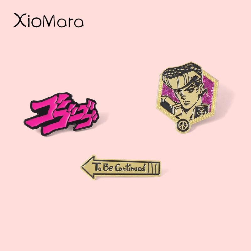 Enamel Pins &ldquo;JoJo"s Bizarre Adventure&rdquo;Enamel Pins Custom Brooches Lapel Badges Cartoon Classic Japanese Anime Jewelry Gifts for Fans Friends