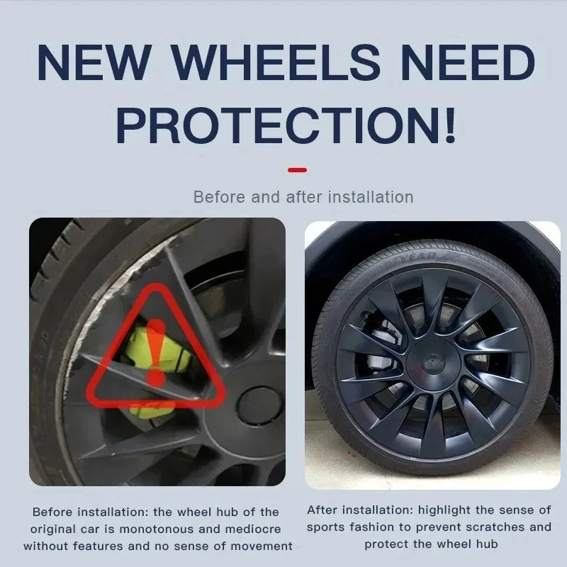 For Tesla Model Y 20/21 Inches Hub Caps Patch Luminous Wheel Cover ABS Wheel Protector wheel hub covers wheel hub caps