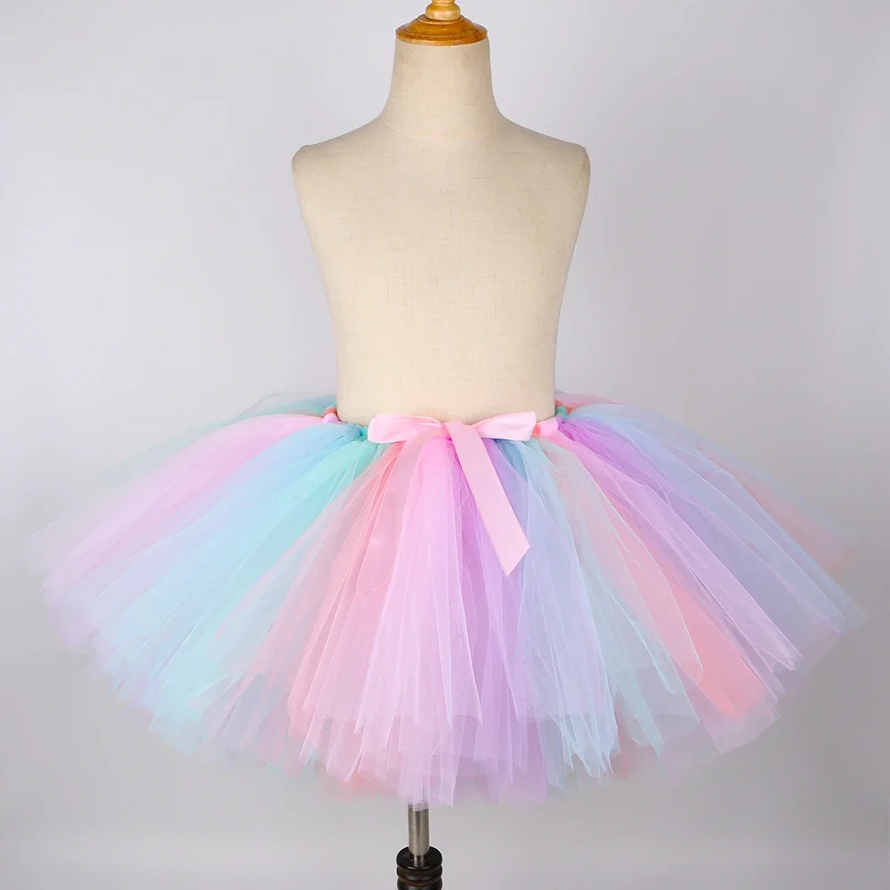 HJTT Girls Unicorn Tutu Skirt Fluffy Toddler Baby Girl Birthday Tutu Outfits Pastel Girls Tulle Skirts Kids Halloween Costume 4