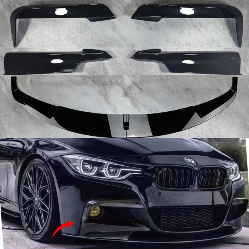 BMW F30 F31 F35 3 시리즈 M 스포츠 2012-2018용 프론트 범퍼 로워 립 스포일러 스플리터 디퓨저 프론트 나이프 윈드 블레이드 커버