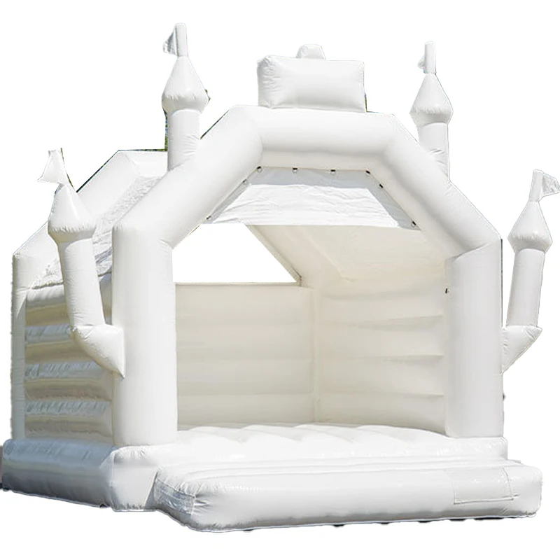 

Inflatable bouncer bouncy castle for kids White Commercial Inflatable Wedding Bouncer Jumper Jumping Bouncy White Castle Bounce