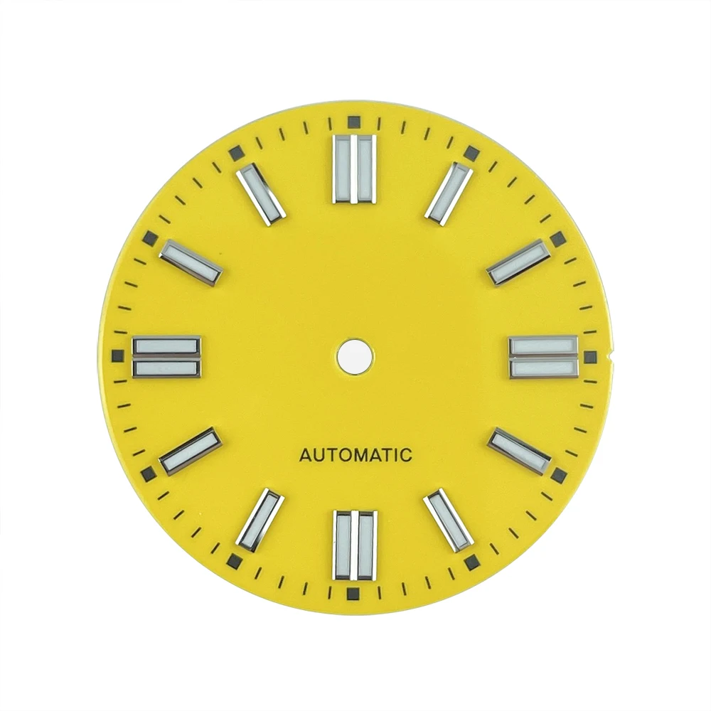 

28.5mm Watch Dials Yellow for NH35 NH38 Movement No Date with BGW9 Lume 6EJl1PCQ