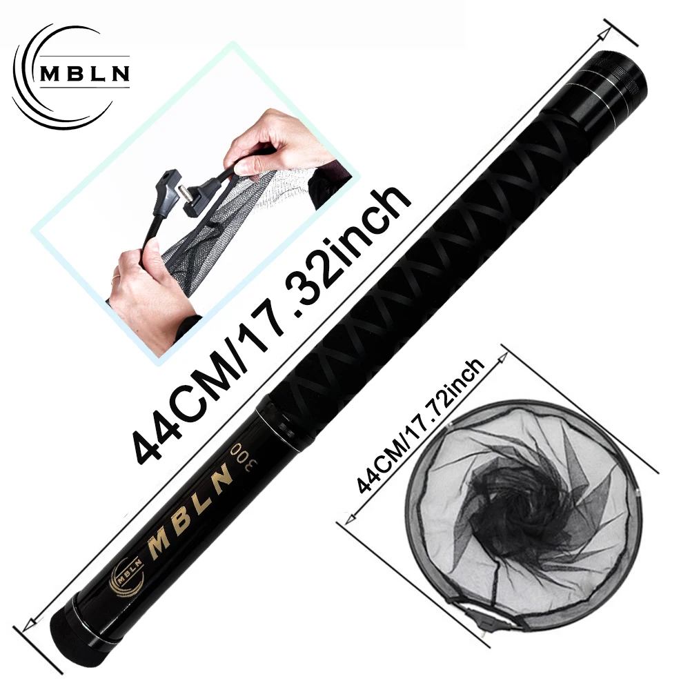 MBLN Carbon Fiber Landing Net Set, Telescopic Rock Fishing Net