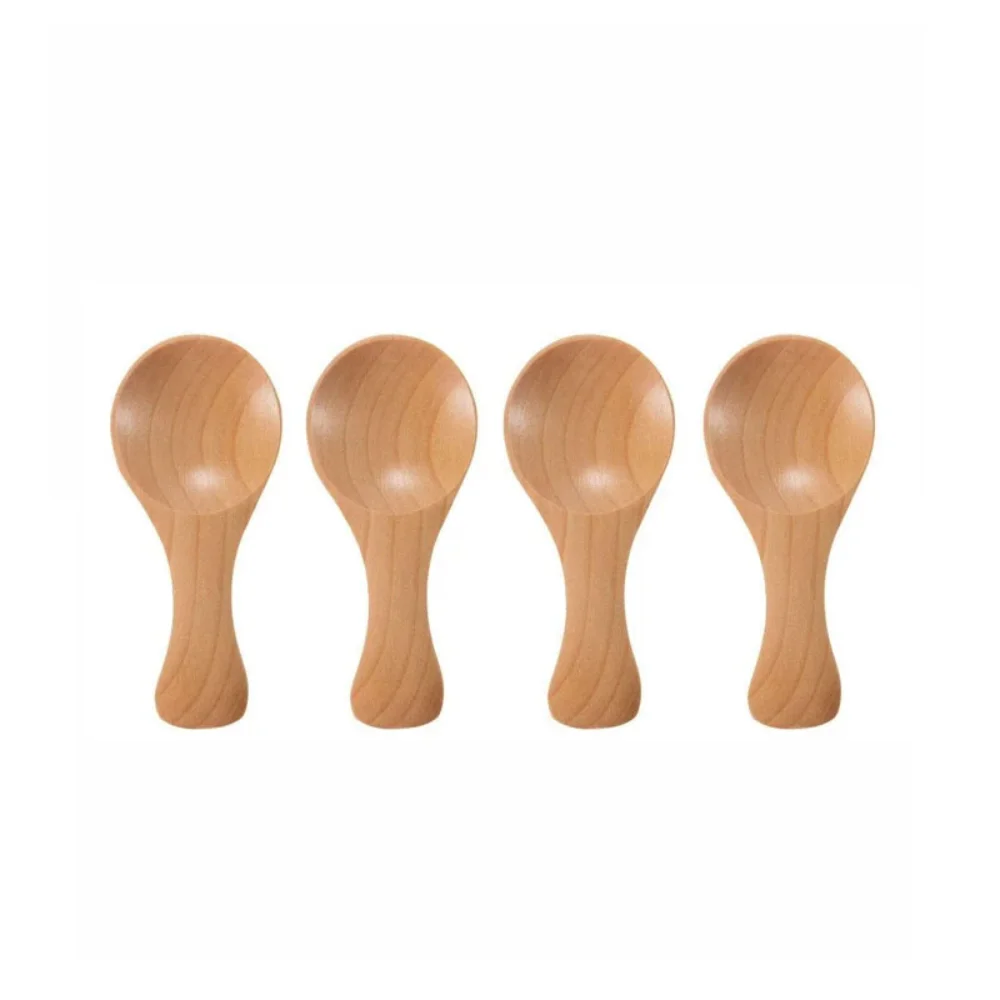 Lotus Wood Wooden Spoon Ice Cream Wooden Short Handle Mini Tea Spoon Wide Mouth Tea Dessert Kitchen wooden spoon