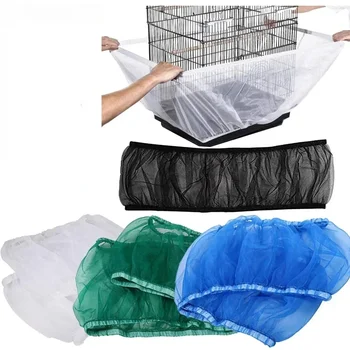 Mesh Bird Cage Cover Shell Skirt Net Easy Cleaning Catcher Guard Bird Cage Stretchy Mesh Parrot Bird Cage Net Jaula Para Pajaros 1