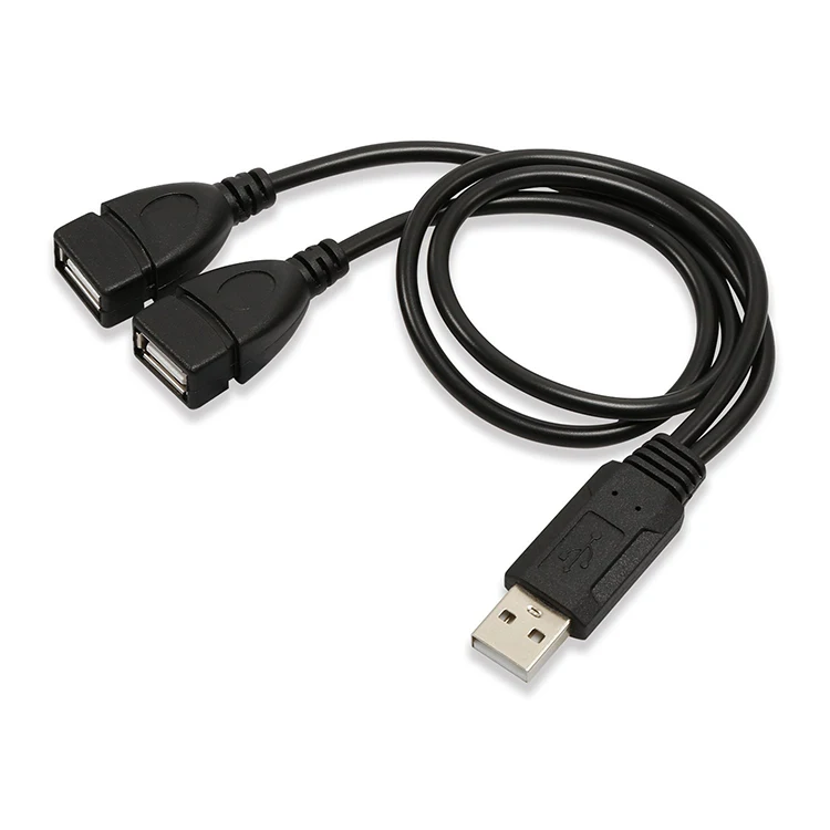 Universal USB 2.0 Male To Dual USB 2.0 Female Jack Splitter 2 Port USB Hub Data Cable Adapter Cord For Laptop Computer hi speed hub adapter usb hub mini usb 2 0 4 port splitter for pc laptop notebook receiver computer peripherals accessories