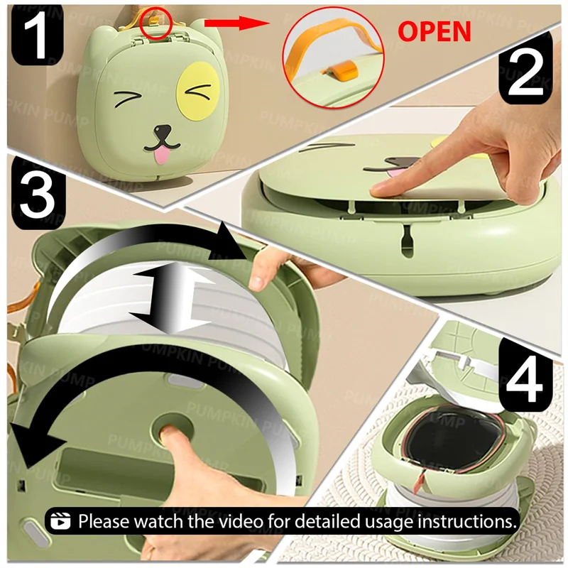 Children's folding toilet baby travel toilet portable children's potty car sealed anti-odor urinal folding toilet,portable toilet