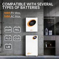 Jsdsolar Onduleur Solaire Hybride 12KW 48V 230VAC Double MPPT 160A Onde Sinusoïdale Pure, Double Sortie AC avec WiFi RS232 RS485 CAN, Double Entrée PV 15KW, Onduleur Hors Réseau 4