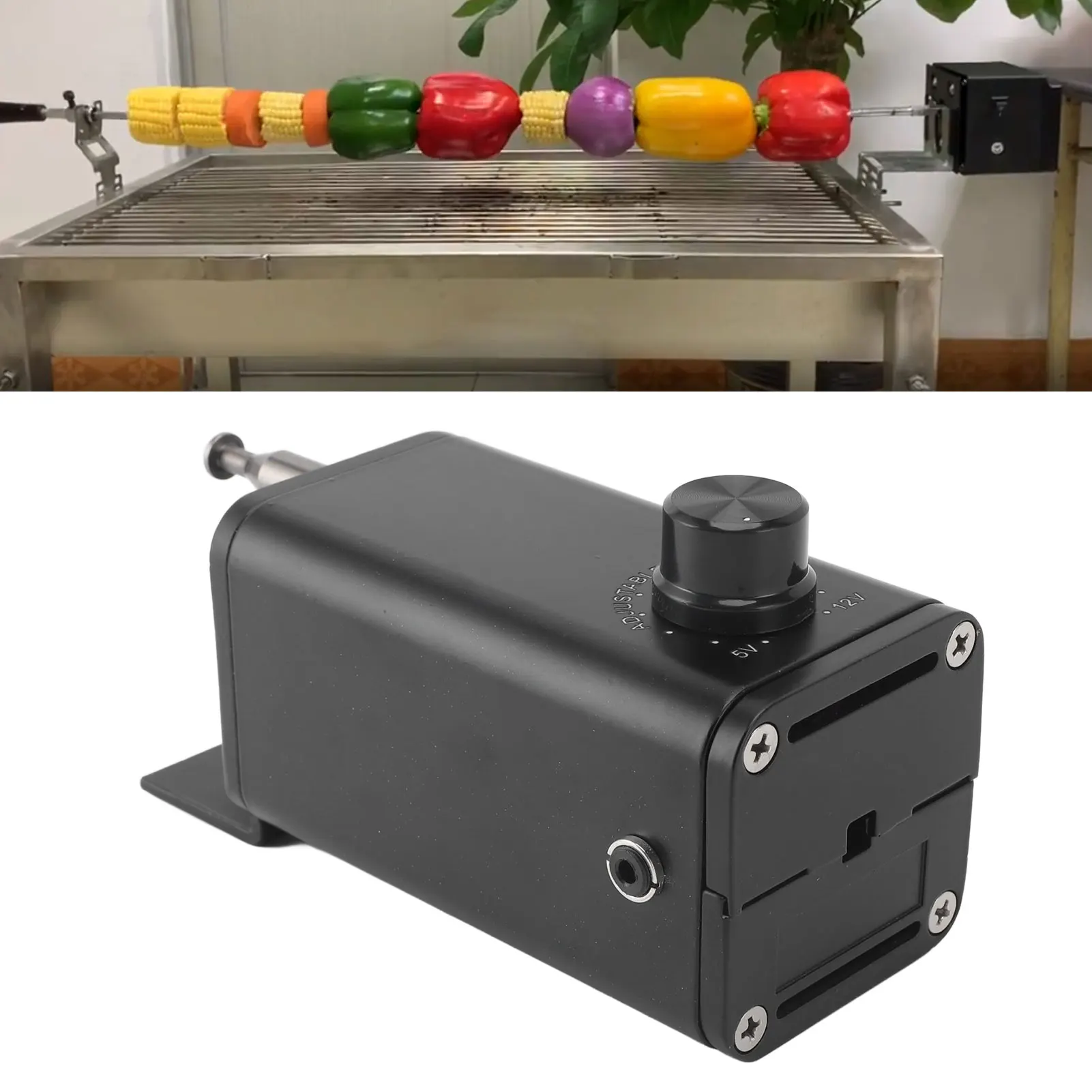 5V‑12V Barbecue Rotisserie Motor Portable Adjustable Speed High Torsion BBQ Grill with USB Cable for Camping Kitchen 5