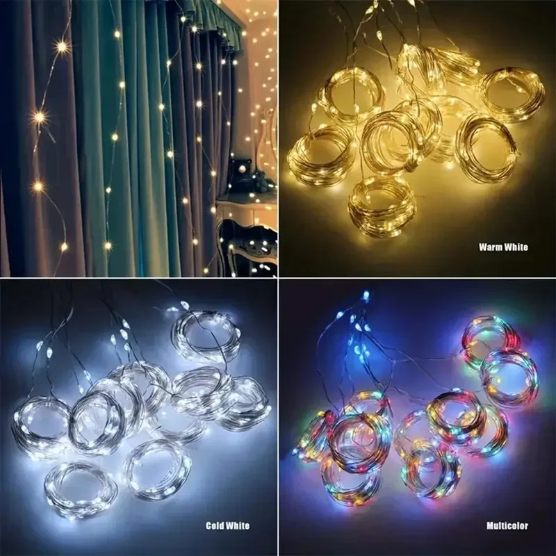 Description Picture 3 of item2025 Christmas Curtain LED String Lights USB Plug Hanging Light Decor Xmas Wedding Bedroom Indoor Christmas Decoration for Home