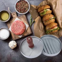 Presse à hamburgers antiadhésive, avec papier ciré, en aluminium, pour cuisine, barbecue, gril 3