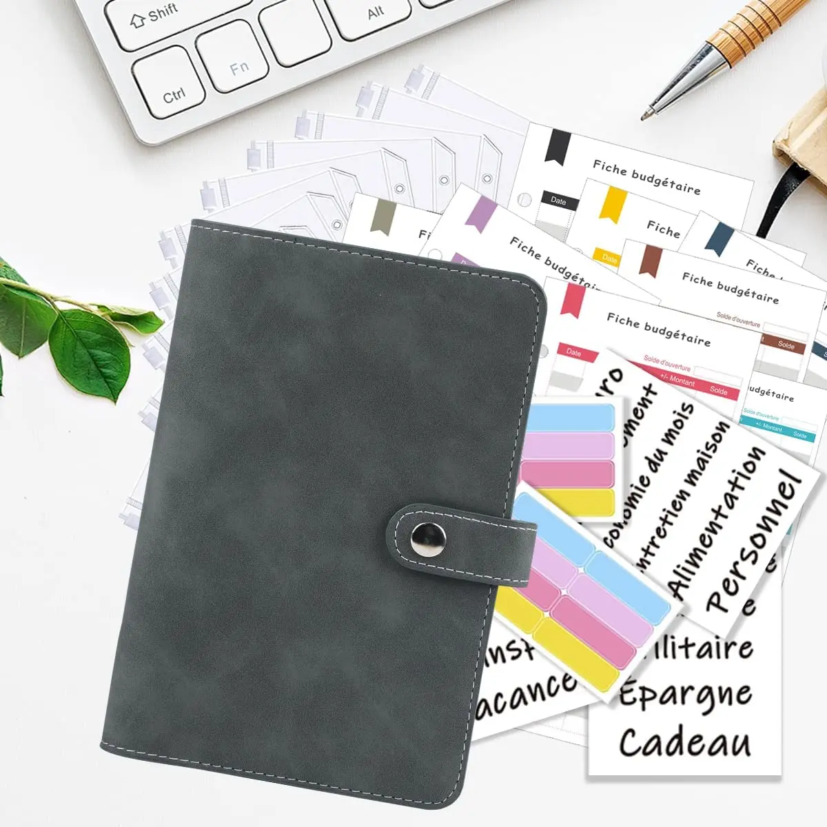 A6 Binder Budget Planner Notebook Pu Covers Folder 6 Hole Binder Pockets Plastic Binder Zipper Money Saving Enveloper 4
