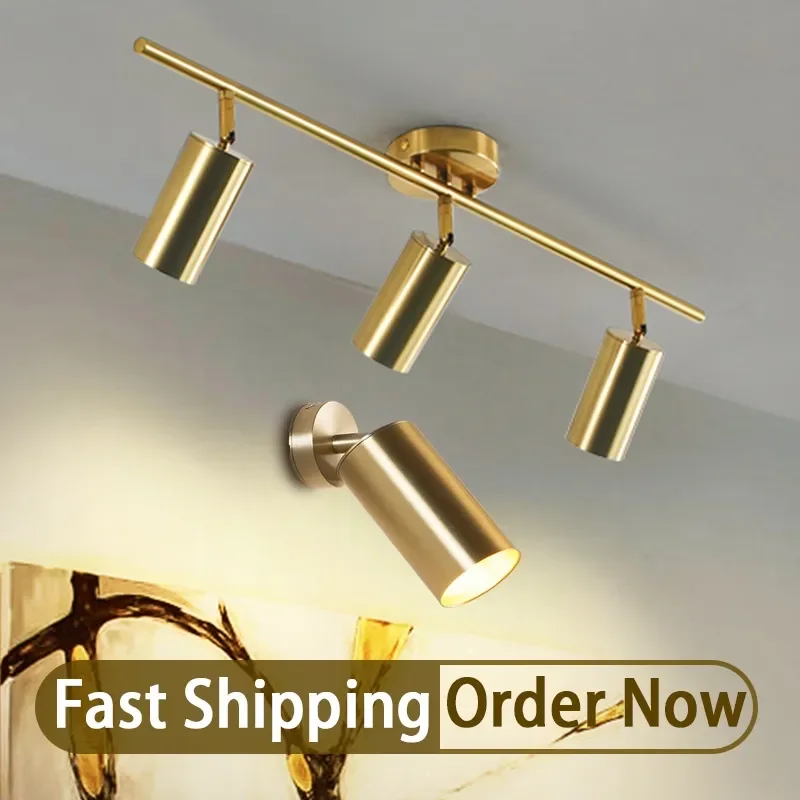 

Modern Golden LED Track Light GU10 Aluminum Ceiling Light Tracking Lighting Fixture Clothing Shop Spotlights