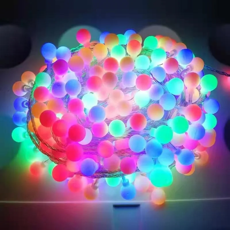 

New Holiday Party Decor Light String 6/10M 40/80 LED Crystal Clear Ball Fairy String Light Wedding Christmas Outdoor Decor Lamp