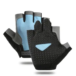 Breathable Gel-Padded Anti-Slip Fitness Gloves - Unisex Summer Workout Essentials - L (General sky blue)