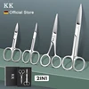 KK Eyebrow Scissors 2 in 1 Curved Blade Stainless Steel Makeup Professional Precision Beard Trimmer  Eyelash Hair Removal Tools 1