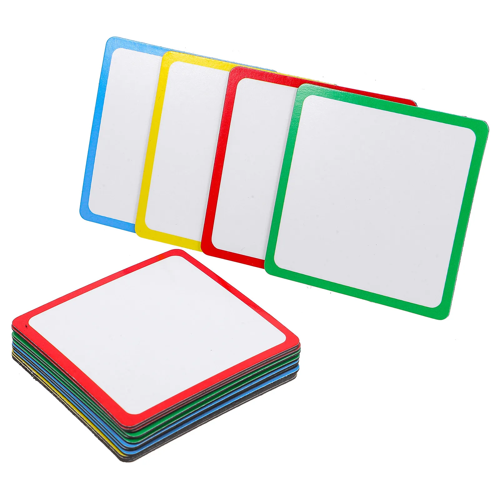 16개입 사각형 자석 드라이 이레이즈 종이 라벨 (교실, 사무실, 상점용) 철제 표면에 강력하게 부착되는 드라이 이레이즈 네임 라벨