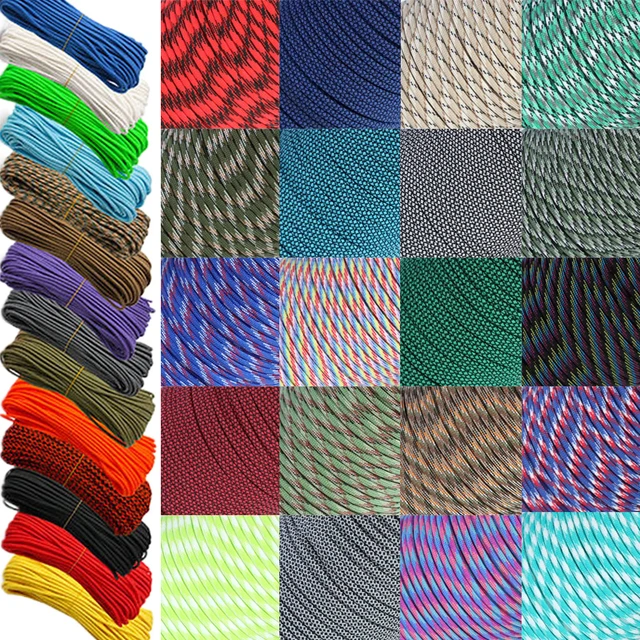 31m Outdoor Rope 550 Paracord 100 Feet 7-Strand Core Nylon Parachute Cord  Outside Survival Gear Bracelets Handle Wraps Keychain