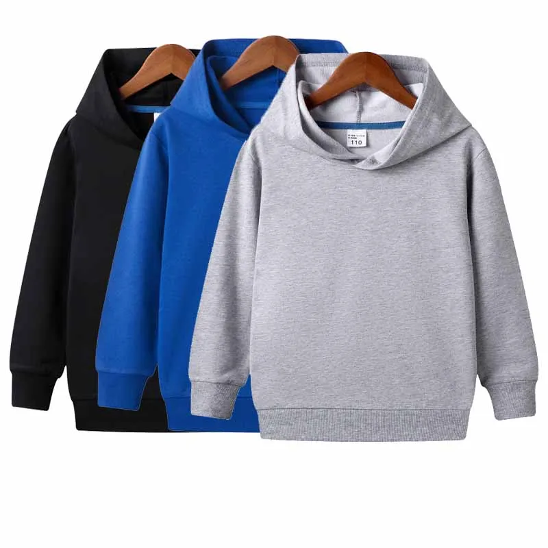 

Spring New Children's Hoodies Girls Kids Boys Clothing Solid Tops Sweatshirts Western Style Cotton Hooded Children CLothing