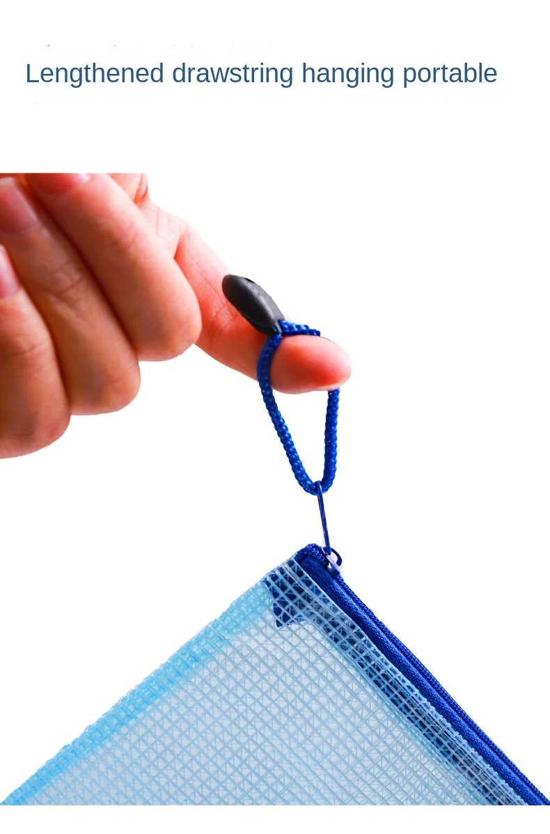 Set De 4 Pochettes Fichiers A4 – Sacs à Fermeture, Maille Cosmétique, Bleu Ciel, Uxcell