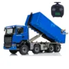 1:14 8x8 RC Hydraulic Dumper Car Metal Roll-on Full Dump Truck High Bucket Sound Light Finished Toy Tipper Vehicle Model TH23920 1