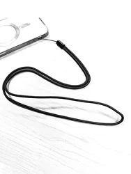 Versatile Nylon Lanyard Set - Pack of 6 Durable Neck Straps (Black)
