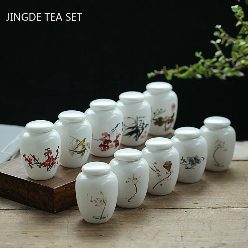 Portable Ceramic Tea Caddy Storage Sealed Tank Travel Coffee Moisture-proof Jar tea tin box,tea canister