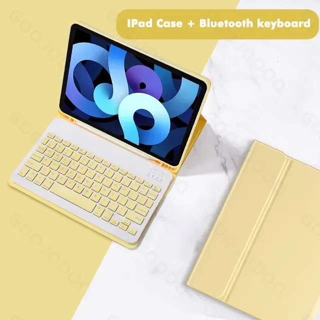 Vibrant Bluetooth Keyboard with Magnetic Leather Stand Case Cover