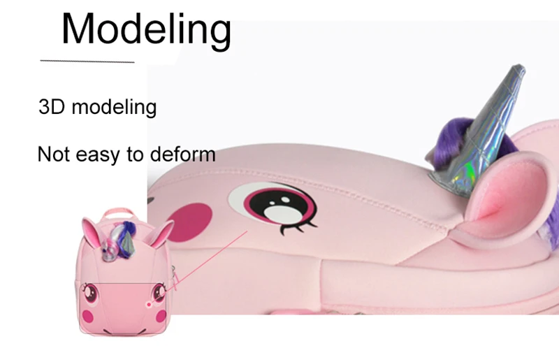Baby Girl Backpack Toddler Girl Backpack 3D Unicorn Cartoon Travel Pre School Bag for Kid Backpacks with Safety Leash 1-5 Years