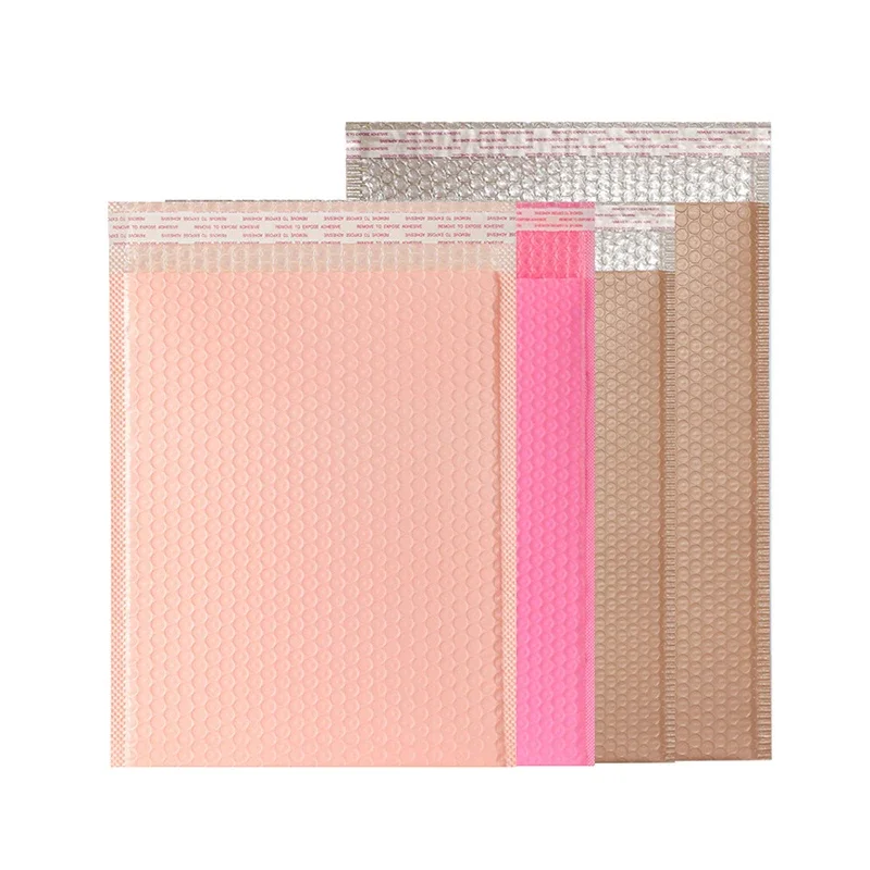 Koffie/Roze Verzendzak Schokbestendig Koerier Plastic Schuim Opgevuld Grote 25X30Cm Verpakking 20 Stuks Kleding Zakje Envelop Zakken Bubble