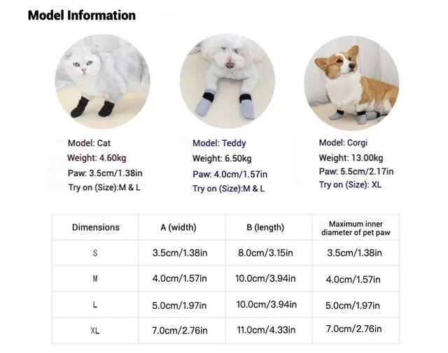 Cat Socks Anti-Scratch Protective Cats Shoes Soft Breathable Home Pet Booties With Secure Velcro Fit Noise Free Pet Supplies 2
