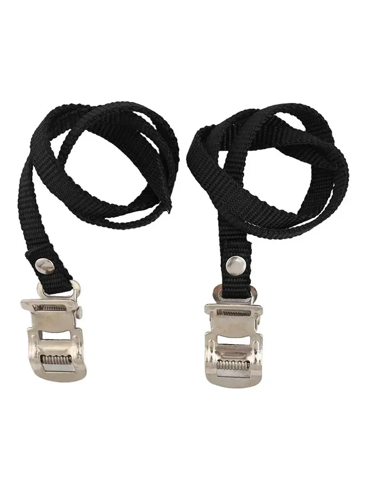 Bicycle Pedal Strap 2PCS Bike Pedal Toe Straps Adjustable Metal Buckle Clip Straps Fitness Part