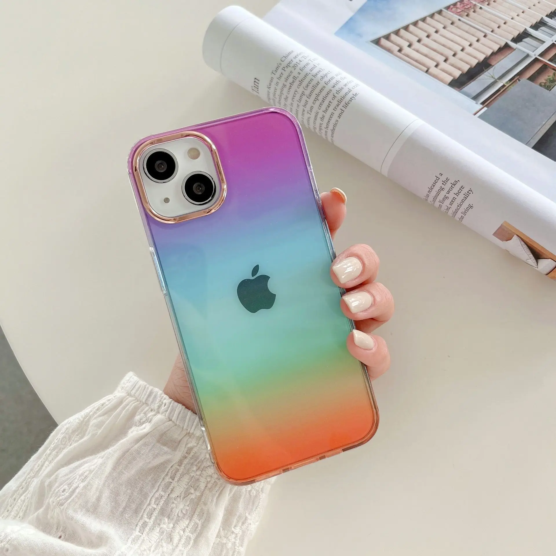 Helm wacht krekel Color Gradient Rainbow Clear Case For Iphone 14 Plus 13 Pro Max 12 11 14pro  13pro 12pro Iphone14 Phone Hard Pc Transparent Cover - Mobile Phone Cases &  Covers - AliExpress