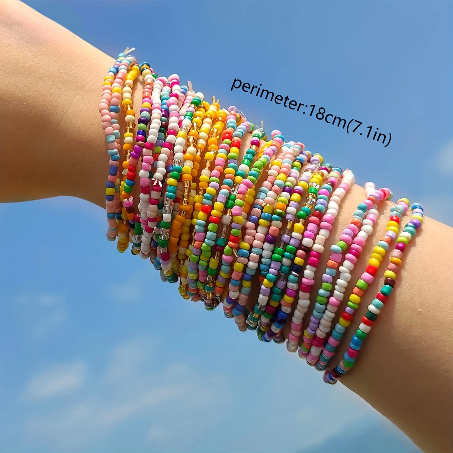 Seed Bead Bracelets Stackable Stretch Bracelets Mens COLORFUL