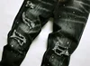 Mens Street Fashion Slim Fit Ripped Black Jeans  Quality Men Luxury Brand Blue Denim Pants Men Stretch Skinny Jeans Size 44-54 3